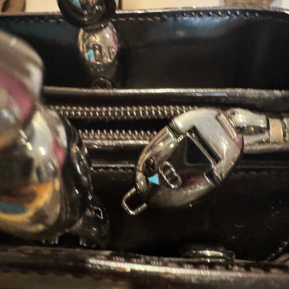 Dior Vintage Brown Burgundy Patent Leather Malice Bag SHW Authentic CoA - Picture 7 of 9